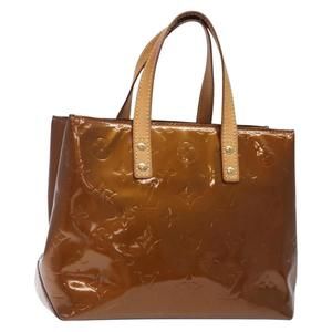LOUIS VUITTON Monogram Vernis Reade PM Hand Bag Bronze M91146 LV Auth 132032